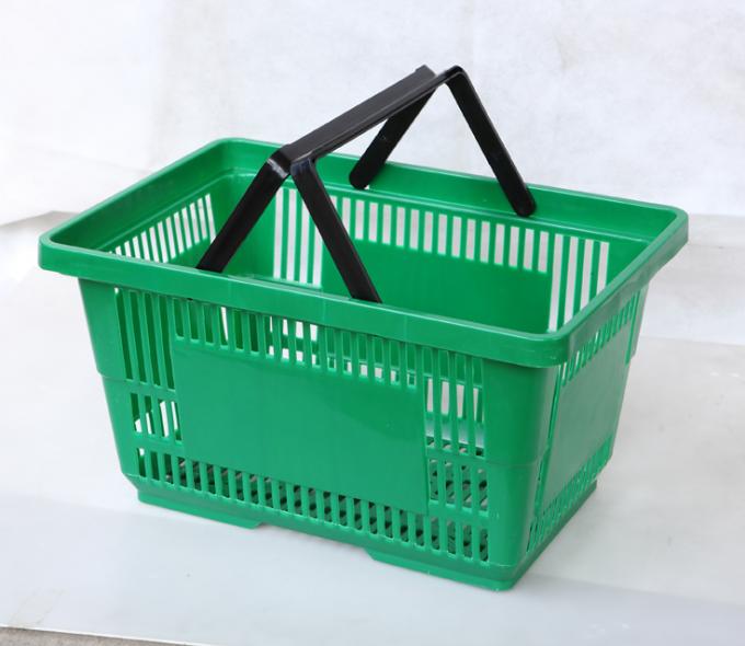 Square Plastic Trolley Basket ODM 60 Liter In Supermarket