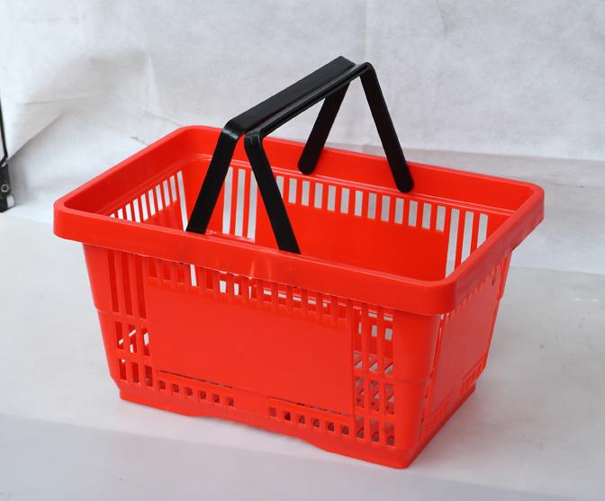 Square Plastic Trolley Basket ODM 60 Liter In Supermarket