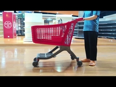 Custom Colors Plastic Trolley Basket For Shopping with Wheels
