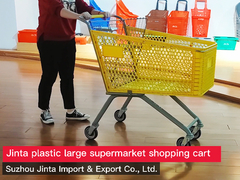 shopping trolley plastic cart market tote basket for shop with wheels