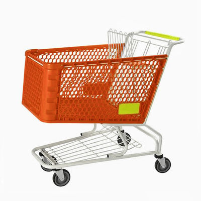 Custom Logo Printing Plastic Trolley Basket Durable Lightweight For Retail