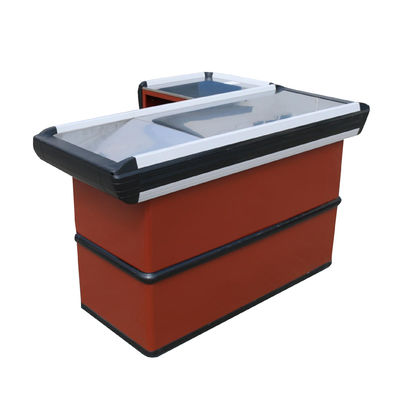 Professional Food Grade 304 Supermarket Checkout Counter with ISO9001 Certification and 60% Improved Hand Feel
