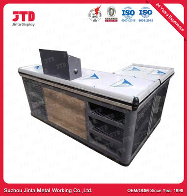 Black Supermarket Till Counter CE L Shape Cash Counter For Shop