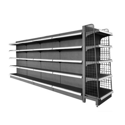 buy Convenience Store Double Sided Gondola Shelving Metal Supermarket Shelves Rack online manufacture