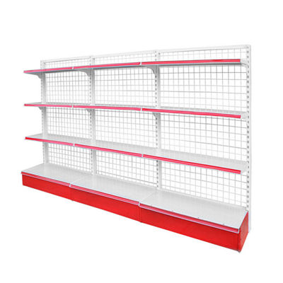 buy Supermarket Retail Store Metal Wire Mesh Gondola Shelving Wall Shelf Storage Rack online manufacture