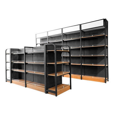 buy Single-Sided Metal Supermarket Shelves Freestanding Light Duty online manufacture