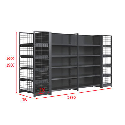 buy Single-Sided Supermarket Shelf 5-Tier Galvanized Metal Retail Display online manufacture