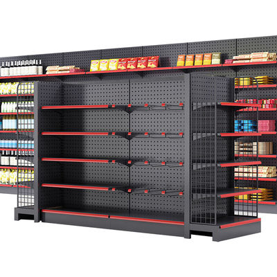Buy Customized Double-Sided Gondola Shelving with 5 Shelves and 30-80kg/layer Capacity for Supermarket Display online manufacture