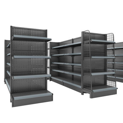 Buy Metallic Gondola Shelving with 5 Shelves Customizable Size and Quick Installation for Supermarket Display online manufacture
