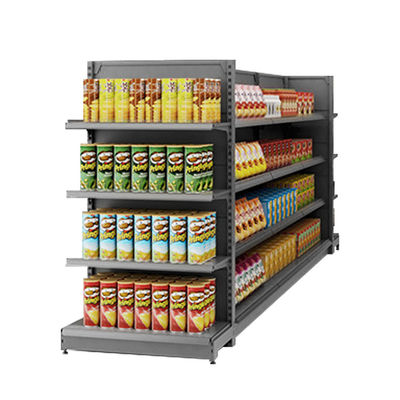 Buy Customizable 5 Shelves Gondola Display Shelving Double-Sided Supermarket Shelves with Quick Installation online manufacture