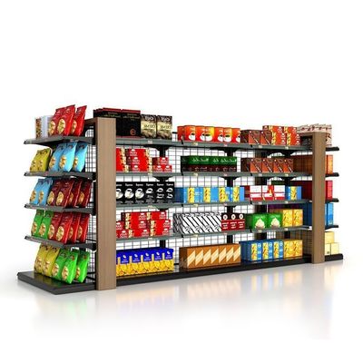 Buy 5 Shelves Gondola Display Shelving Double-Sided Supermarket Shelving with Quick Installation online manufacture