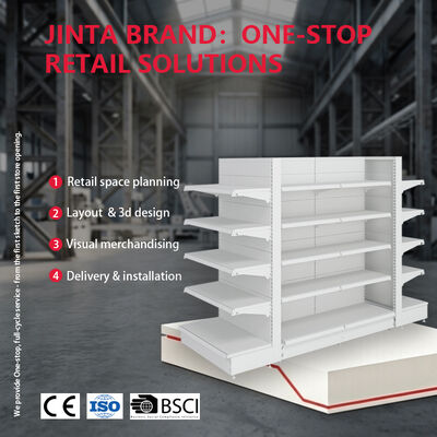 Buy Heavy Duty Cold Rolled Steel Supermarket Display Shelf with Adjustable Shelf Height and 140kg/layer Load Capacity online manufacture