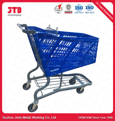 Buy 125L Plastic Trolley Basket Chrome Plated For Shopping Mall online manufacture