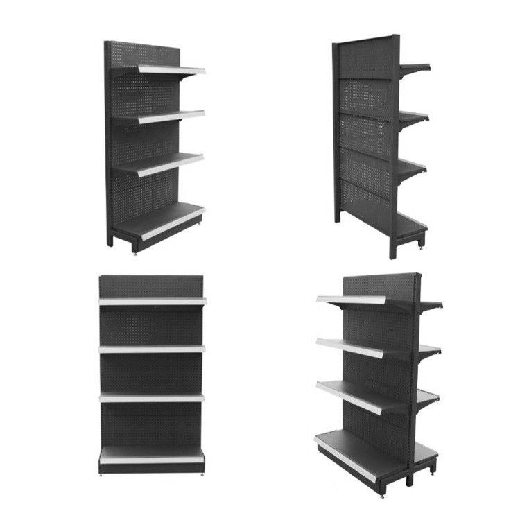 Customized Supermarket Display Shelves Single Side Metal Gondola