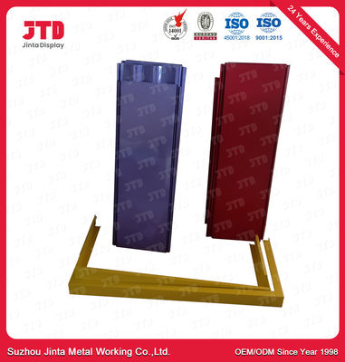 OEM Metal Display Shelving Colorful With Wheels Powder Coated