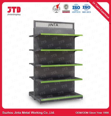 Flat Panel Supermarket Display Shelving Q235 Metal Milk White