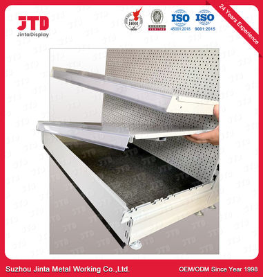 Single Or Double Sides Gondola Shelving Powder Coated Finish Heavy Duty