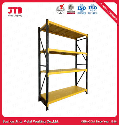 Yellow And Black Color Medium Duty Warehouse Storage Racks With 4 Layers