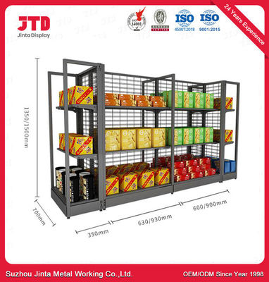 Metal Grocery Store Gondola Supermarket Shelf Powder Coated Gondola Shelving