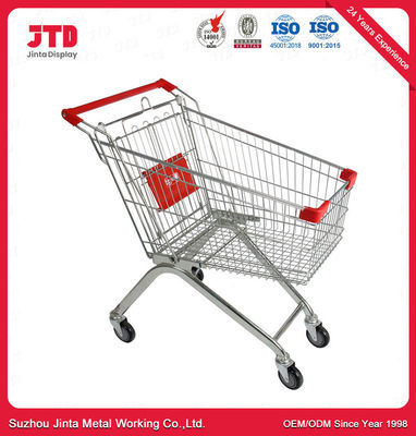 Supermarket Shopping Trolley Carts Convenience Store 90 / 100 / 120L Storage  Shopping Cart