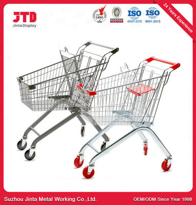 Supermarket Shopping Trolley Carts Convenience Store 90 / 100 / 120L Storage  Shopping Cart