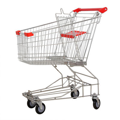 Foldable Shopping Cart Trolley Metal Steel Hand Trolley Cart With Four Wheels