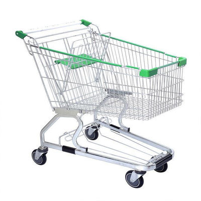 Foldable Handle Supermarket Metal Trolley Cart Size 60L-240L