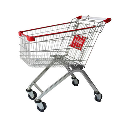 4 Wheels Metal Supermarket Shopping Cart / 150L Shopping Trolley