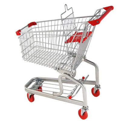4 Wheels Metal Supermarket Shopping Cart / 150L Shopping Trolley