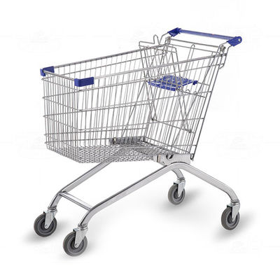 60L - 240L Metal Steel Wire Grocery Shopping Cart Foldable Shopping Cart Trolley