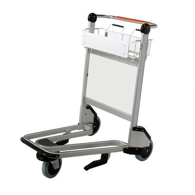 Polished Airport Luggage Trolley With Logo Hand Brake Airport Trolley Cart