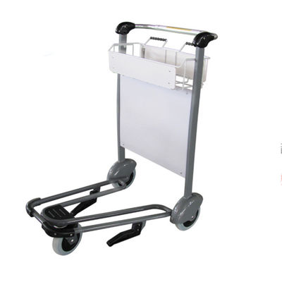 Polished Airport Luggage Trolley With Logo Hand Brake Airport Trolley Cart