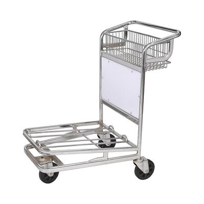 Three Wheel Airport Passenger Luggage Trolley Stainless Steel Airport Cart