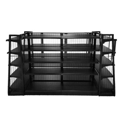 Supermarket Wire Display Shelving Rack Custom Retail Store Gondola Mesh Shelf