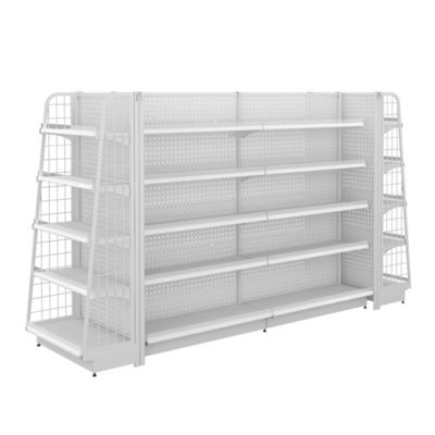 Retail Store Grid Panel Metal Wire Shelf Gondola Iron Hole Mesh Display Rack