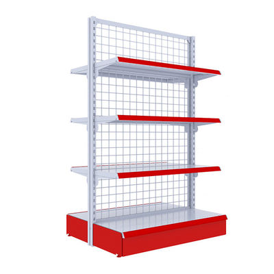 Rectangular Custom Wire Display Shelving Retail Store Gondola Mesh Shelf Rack