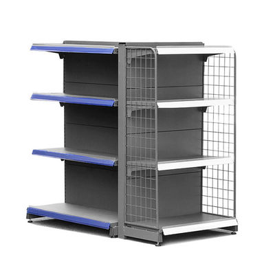 Wire Mesh Back Panel Metal Wire Display Shelving For Supermarket Retail Store