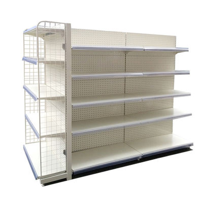 Supermarket Gondola Wire Display Shelving Metal Retail Store Steel Shelf Wire Mesh Back Panel