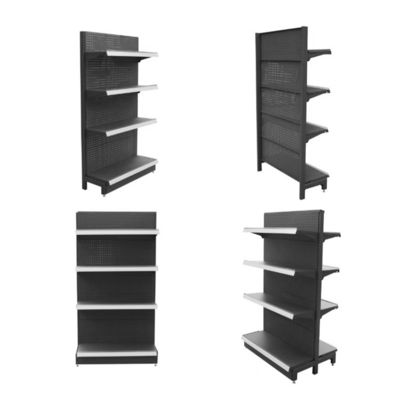Customized Supermarket Display Shelves Single Side Metal Gondola Shelving Retail Store