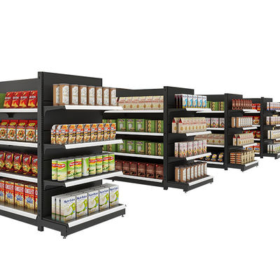 OEM / ODM Metal Supermarket Shelves Gondola Display Shelves For Retail Products Shop Supermarket