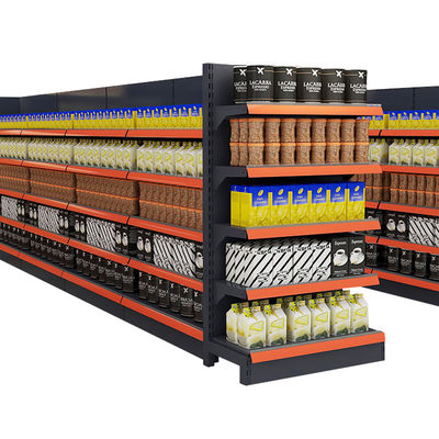 Four Side Metal Display Rack Shelf Supermarket Advertising Gondola Shelving
