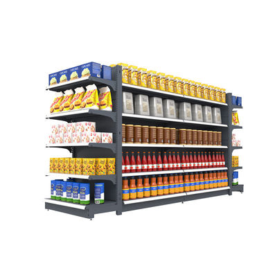 Custom Metal Retail Shelf Display Supermarket Gondola Shelving Rack For Retail Store