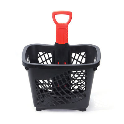 Conveniently Foldable Plastic Trolley Basket With Four Wheels Easy To Store And Clean