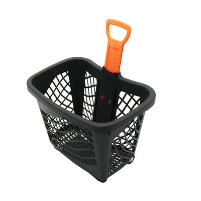 Conveniently Foldable Plastic Trolley Basket With Four Wheels Easy To Store And Clean