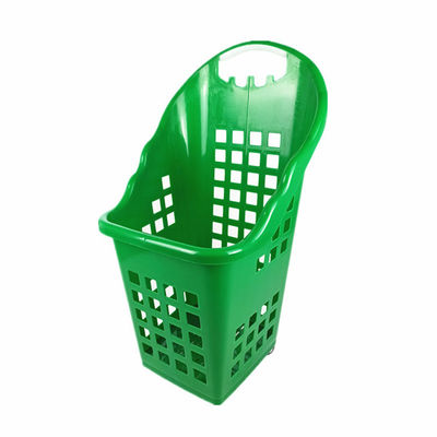 Plastic PP Material Shopping Basket With 2.5kg Load Capacity Four Wheels