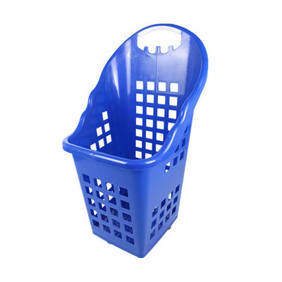 Plastic PP Material Shopping Basket With 2.5kg Load Capacity Four Wheels