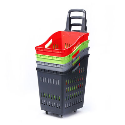 Supermarkets Plastic Trolley Basket Customized Shopping Basket For Easy Carrying