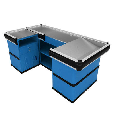 Supermarket Check Out Counter Cold Rolled Steel Material Shop Cash Counter