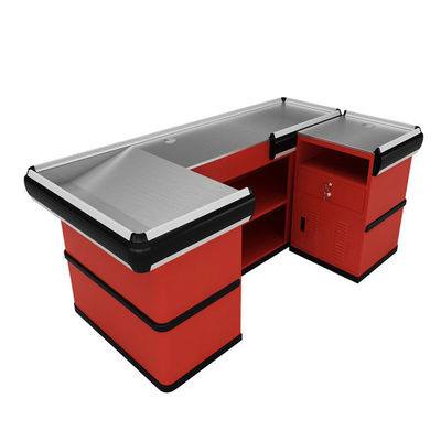 Supermarket Check Out Counter Cold Rolled Steel Material Shop Cash Counter