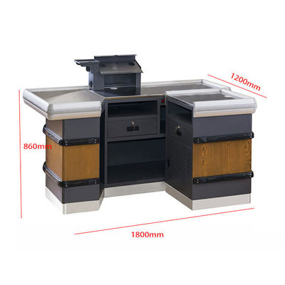 Supermarket Using Checkout Counter Cold Rolled Steel Retail Check Out Counter